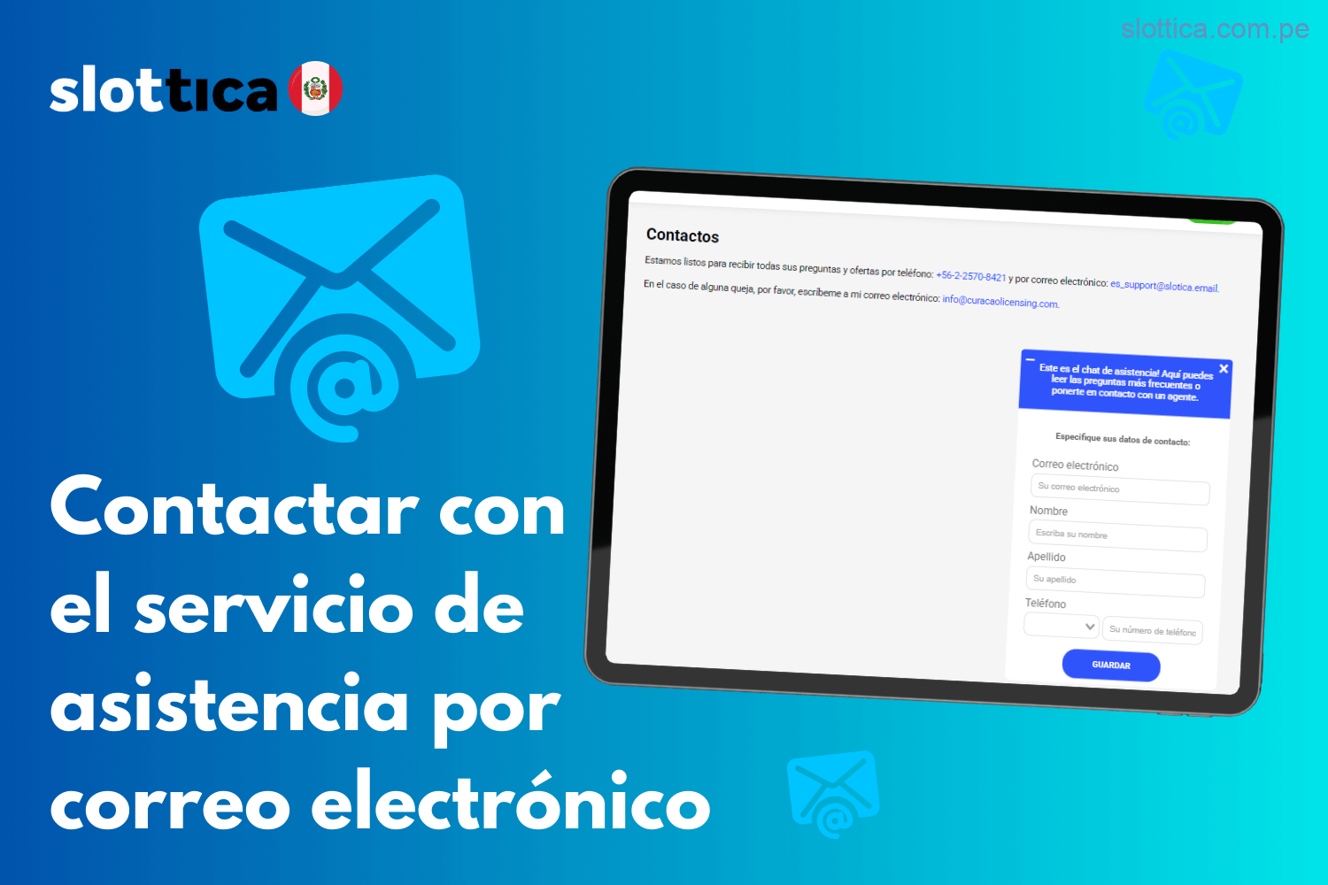 Cómo contactar al soporte de Slottica en Perú a través de correo electrónico