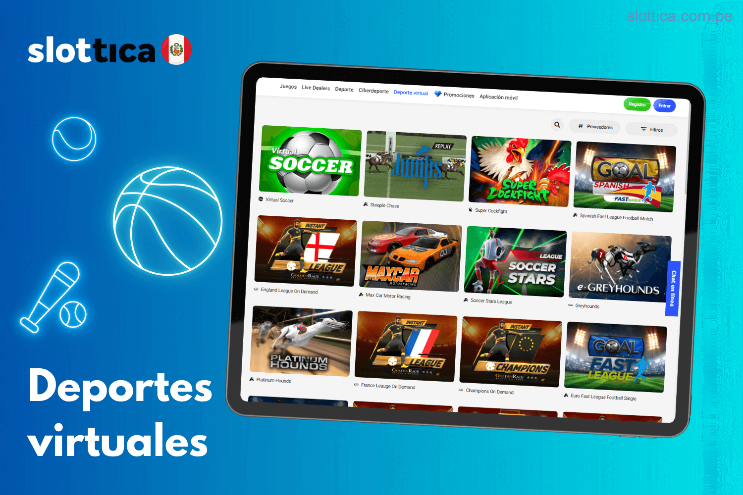 Disfruta de los Deportes Virtuales y realiza tus apuestas en Slottica Perú