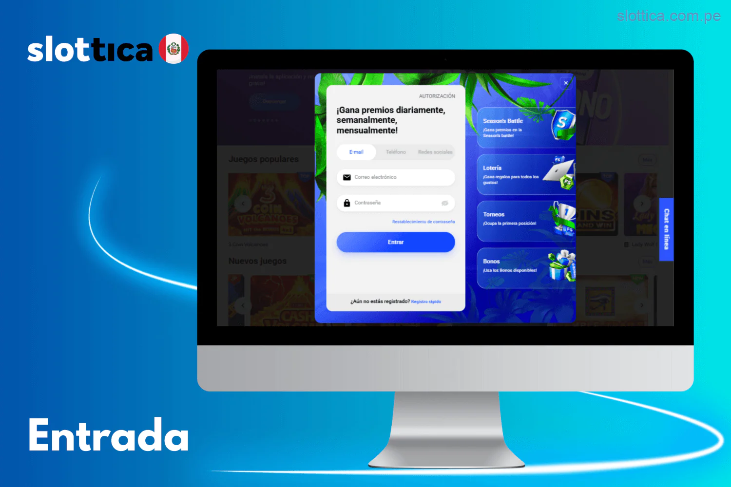 Acceso a tu cuenta en Slottica Perú