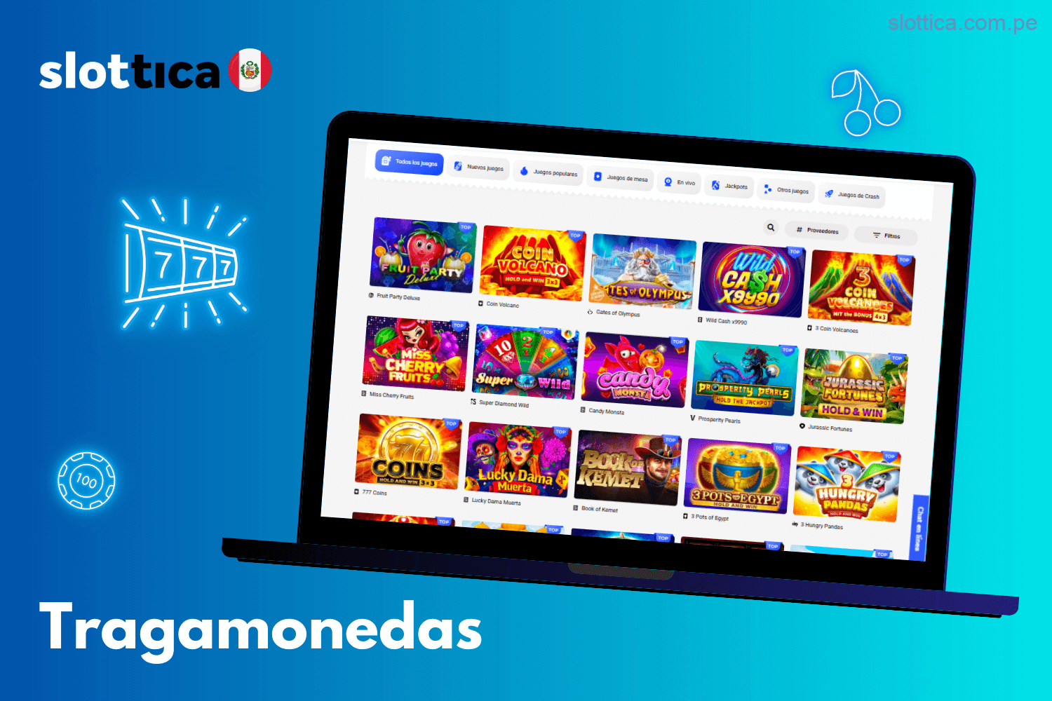 Tragamonedas populares en Slottica Perú