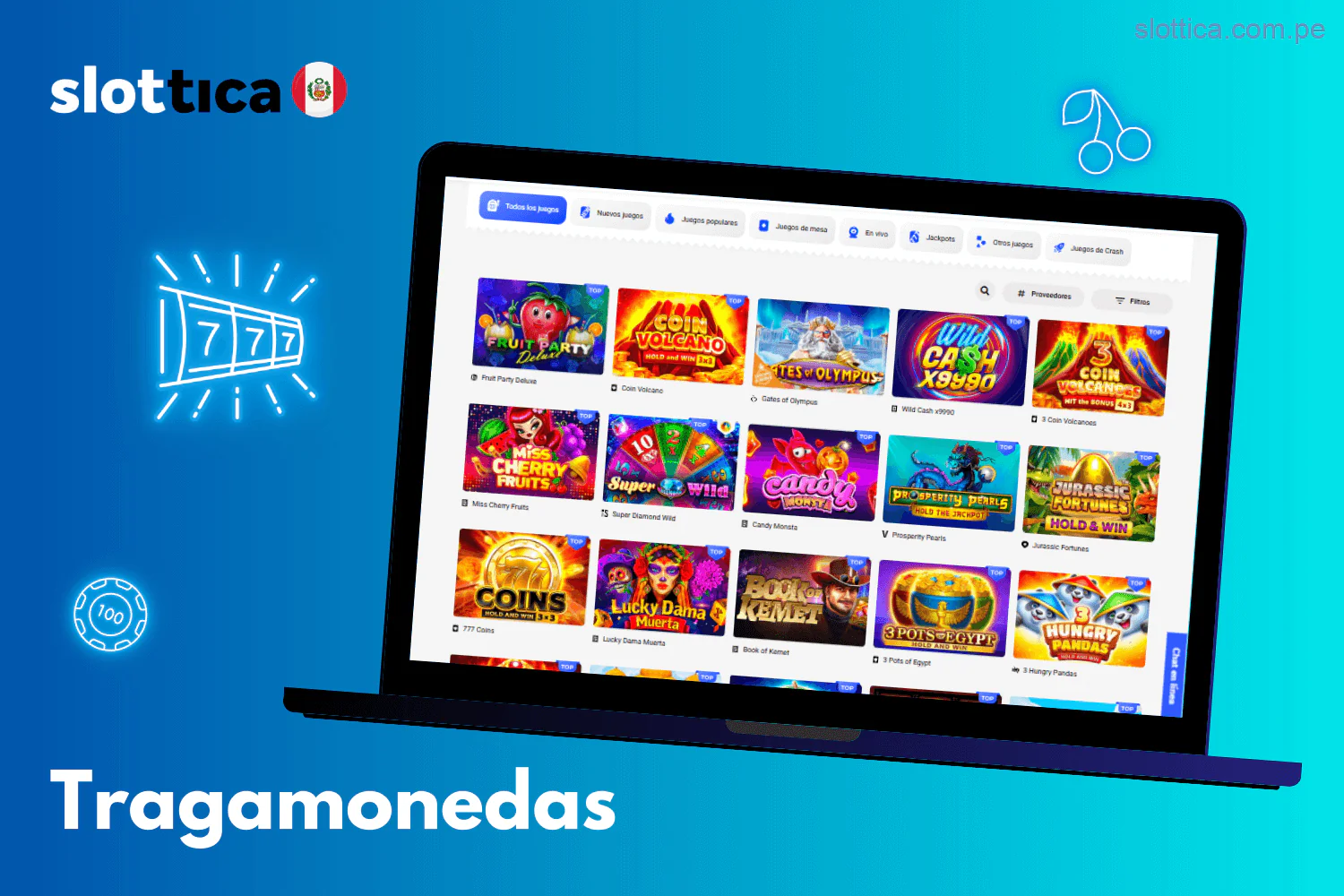 Tragamonedas populares en Slottica Perú