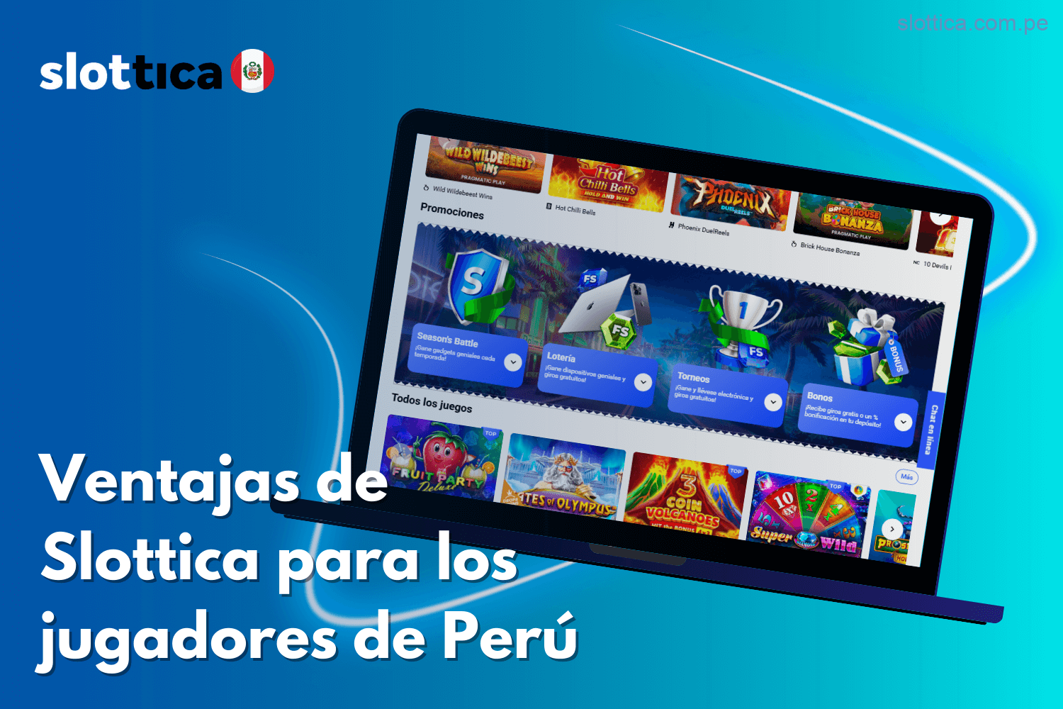 Beneficios exclusivos de Slottica para jugadores peruanos