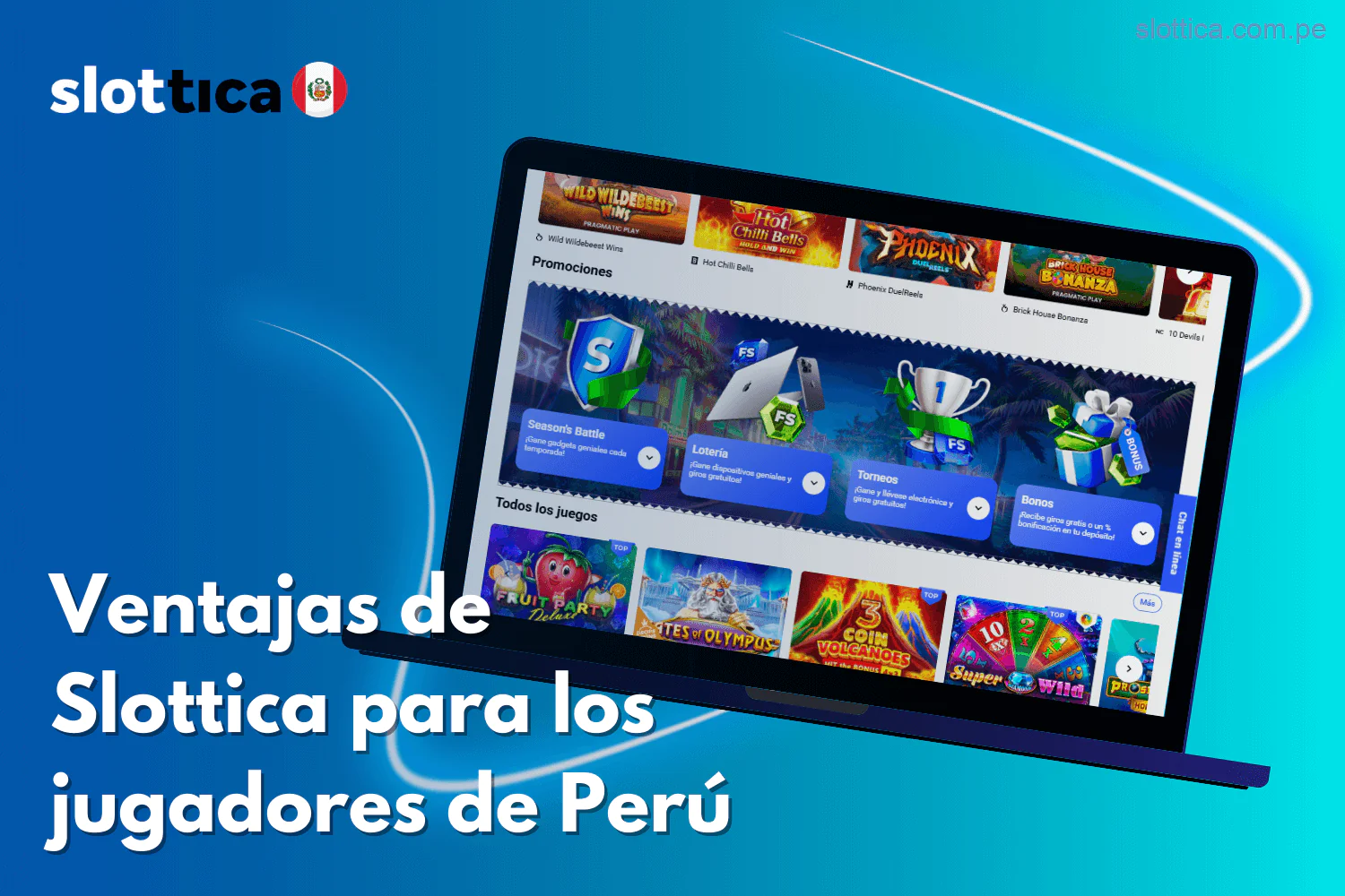 Beneficios exclusivos de Slottica para jugadores peruanos